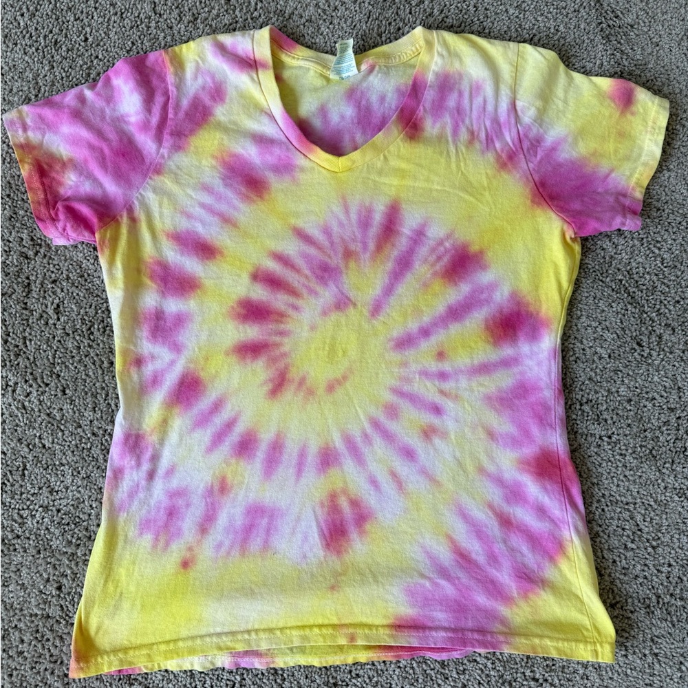 Pink and Yellow Tie-Dye T-Shirt